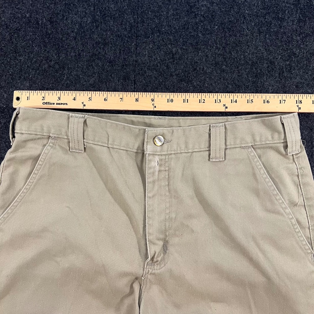 Carhartt B290 Twill Work Pants Mens 36x27 Khaki Tan Workwear Hemmed - Picture 5 of 7